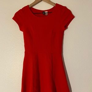 red a line skater dress